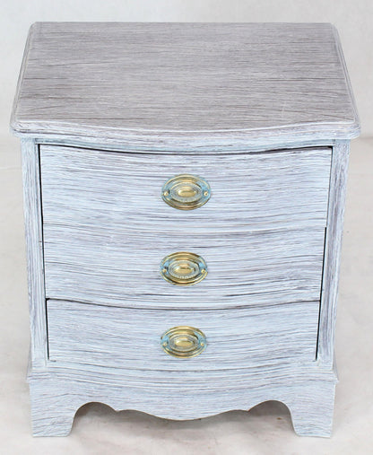 Pair of Chabby Chic White Painted Three Drawers Nightstands Lamp Tables