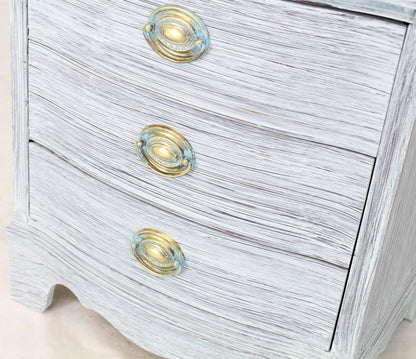 Pair of Chabby Chic White Painted Three Drawers Nightstands Lamp Tables