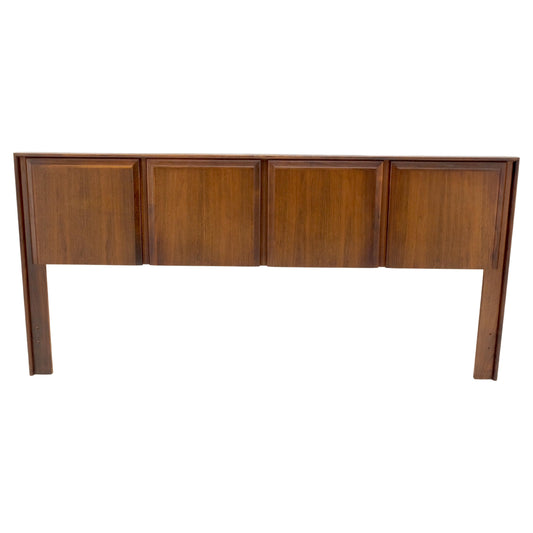 Oiled Walnut Danish Mid-Century Modern Raised Panel King Size Headboard Bed MINT