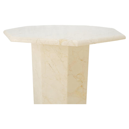 Hexagon Travertine Single Pedestal 21"H Side End Table Stand Pedestal Pair Three