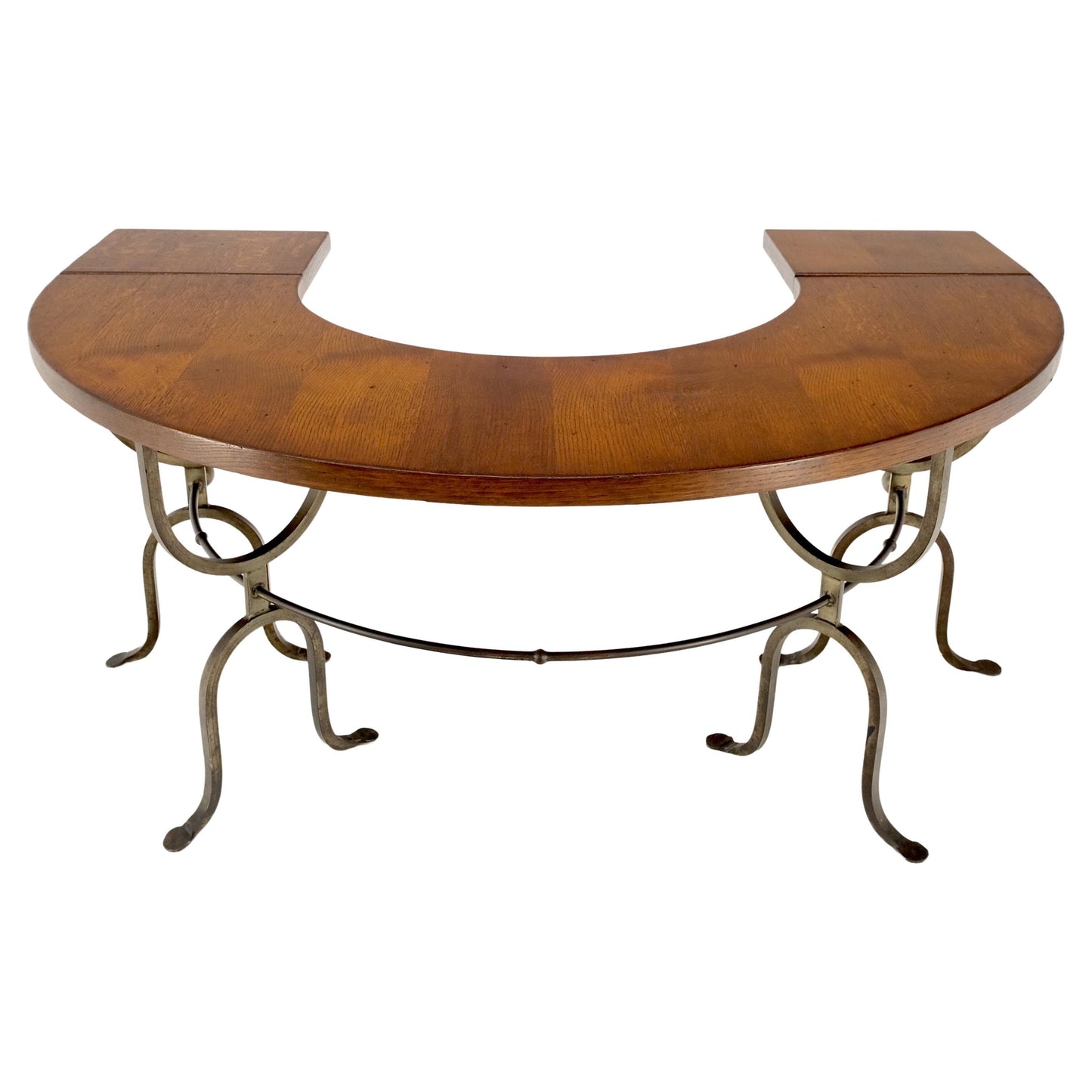 Half Round Horse Shoe Shape Drop Leaf Ends Serving Writing Library Gallery Table