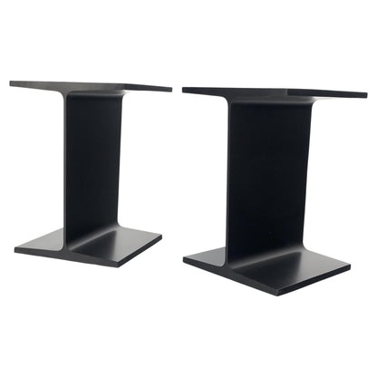 Pair Ward Bennet Black Enamel i Beam End Side Occasional Tables Stands Mint