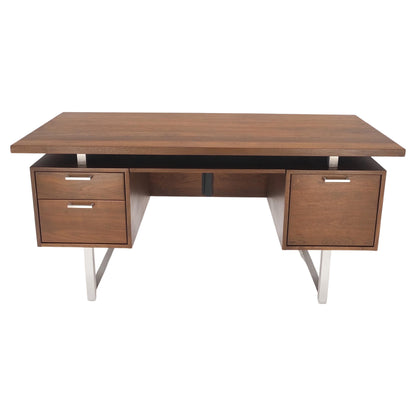 Solid Walnut Mid-Century Modern Floating Top All Restored Desk Table Mint!