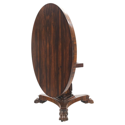 Large 52" Diameter Round Tilt Top Rosewood Empire Dining Breakfast Table MINT!