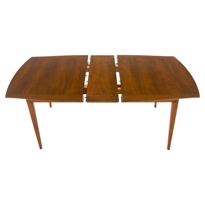 American Walnut Mid Century Modern Boat Shape Dining Table 1 Extension Leaf MINT