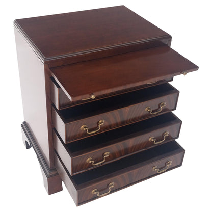 Pull Out Tray 4 Drawers Flame Mahogany Brass Pull Compact Bachelor Chest Dresser