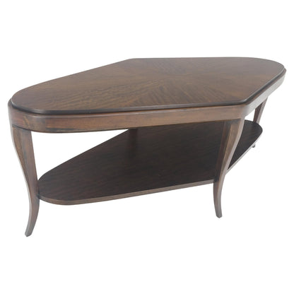 Diamond Shape Dark Mahogany Two Tier Mid Century Modern Coffee Table MINT!