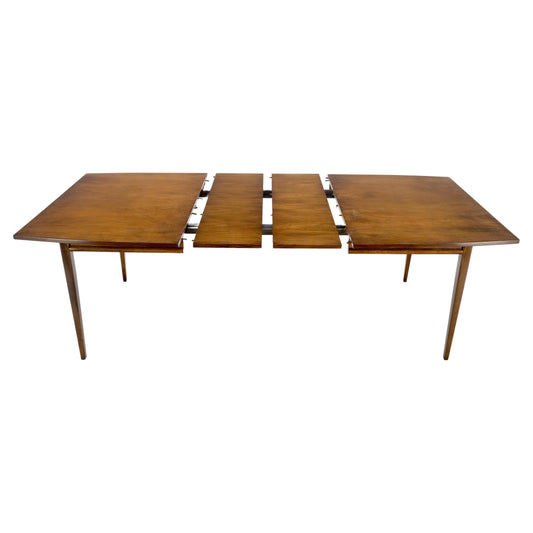 American Walnut Danish Mid Century Modern Style Dining Table 2 Extension Boards