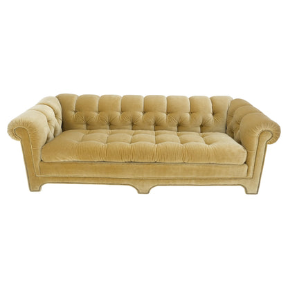 Mid Century Tufted Chesterfield Gold Mohair Albert Hugo Cloud Shape Sofa MINT!