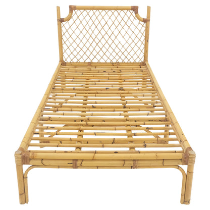 Vintage 1970s Large Bamboo Chaise Lounge Daybed Frame MINT!