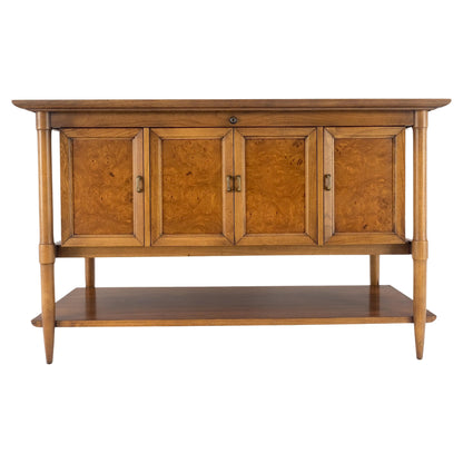 Burl Wood Light Walnut Lift Top "Dresser" on Sculptural Legs Cedar Lined Chest