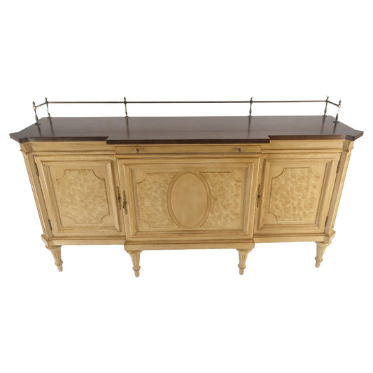 Kargers Rosewood Brass Gallery Top Fitted Drawers Sideboard Buffet Credenza MINT