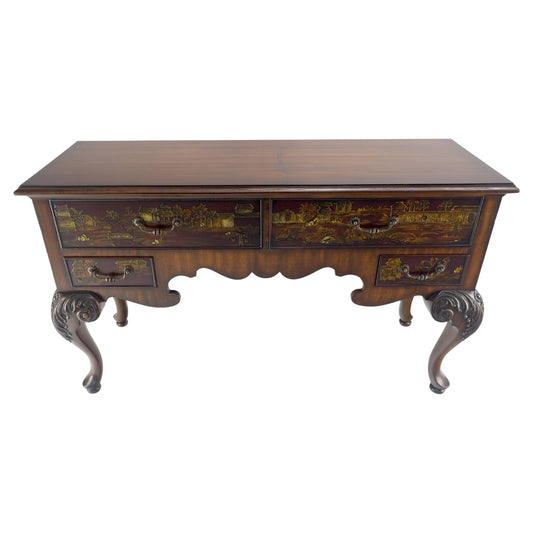 Maitland Smith Fine Carved Two Drawers Carved Chinoiserie Console Sideboard MINT