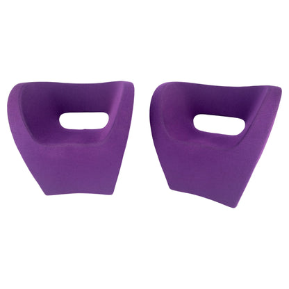 Pair of Albert Armchair Chairs by Ron Arad Moroso Purple  Wool Upholstery MINT!