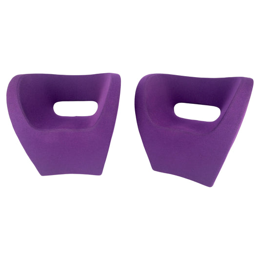 Pair of Albert Armchair Chairs by Ron Arad Moroso Purple  Wool Upholstery MINT!