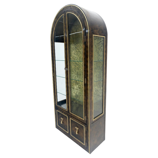 Mastercraft Dome Shape Top Two Doors Glass Shelve Display Curio Cabinet Showcase