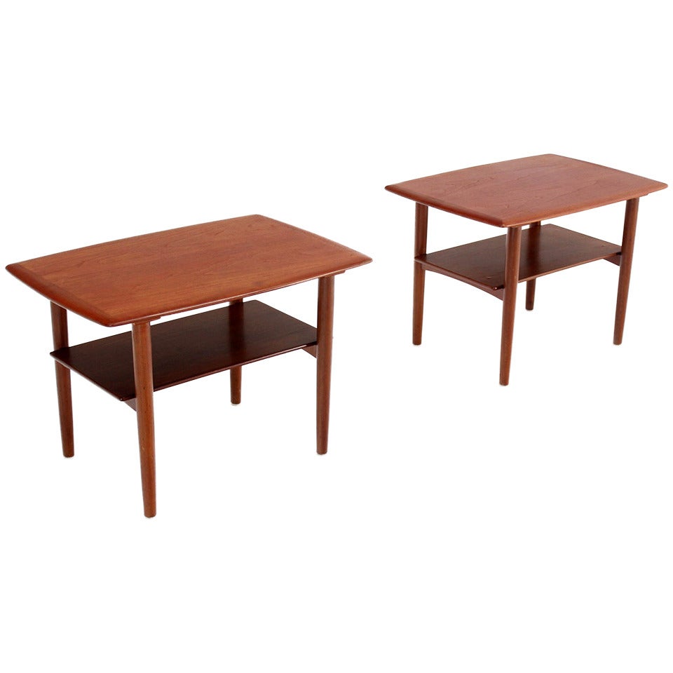 Pair of Mid-Century Danish Modern Teak End Tables by Povl Dinesen