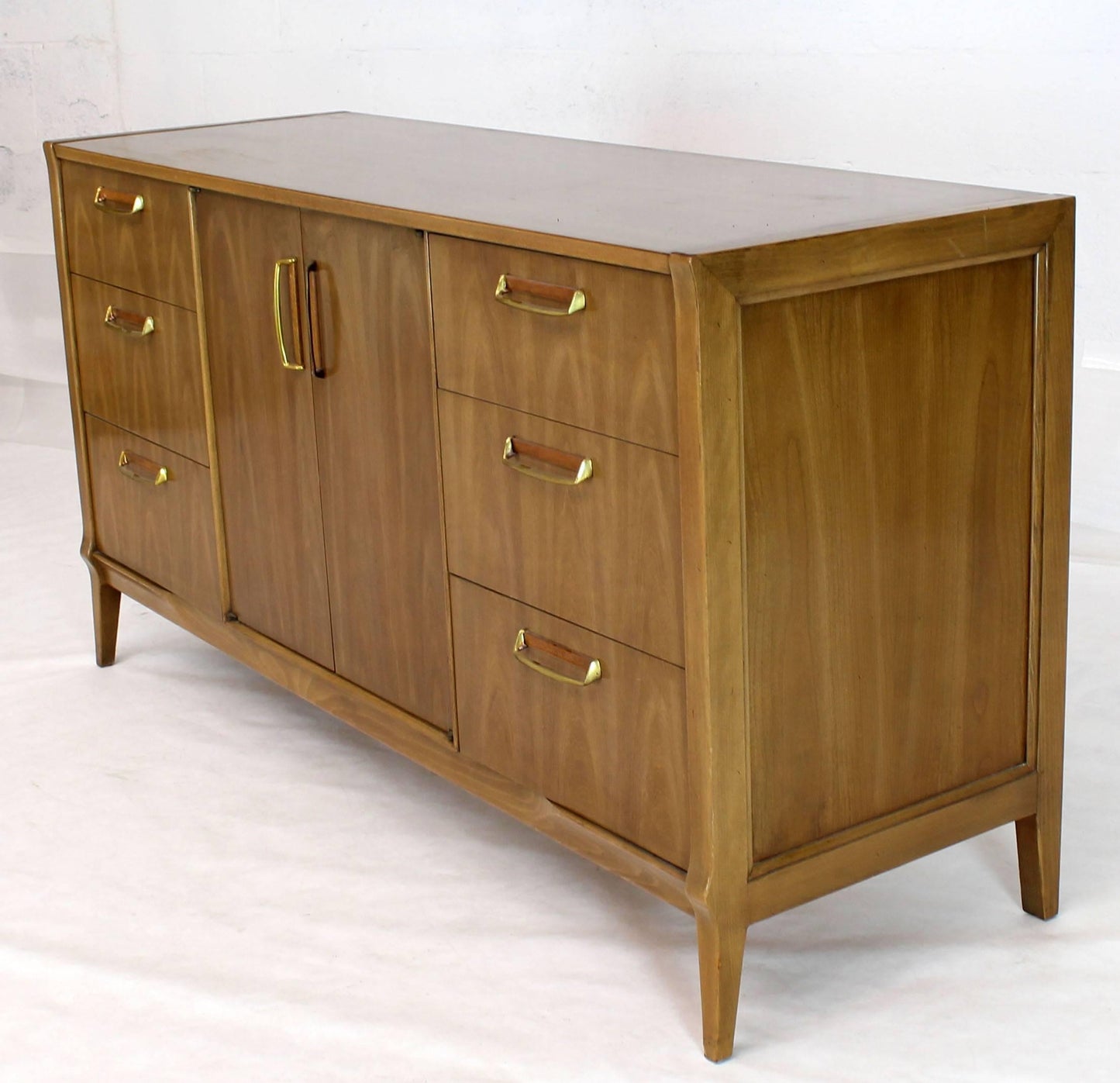 Satinwood Brass Pulls Dresser Credenza