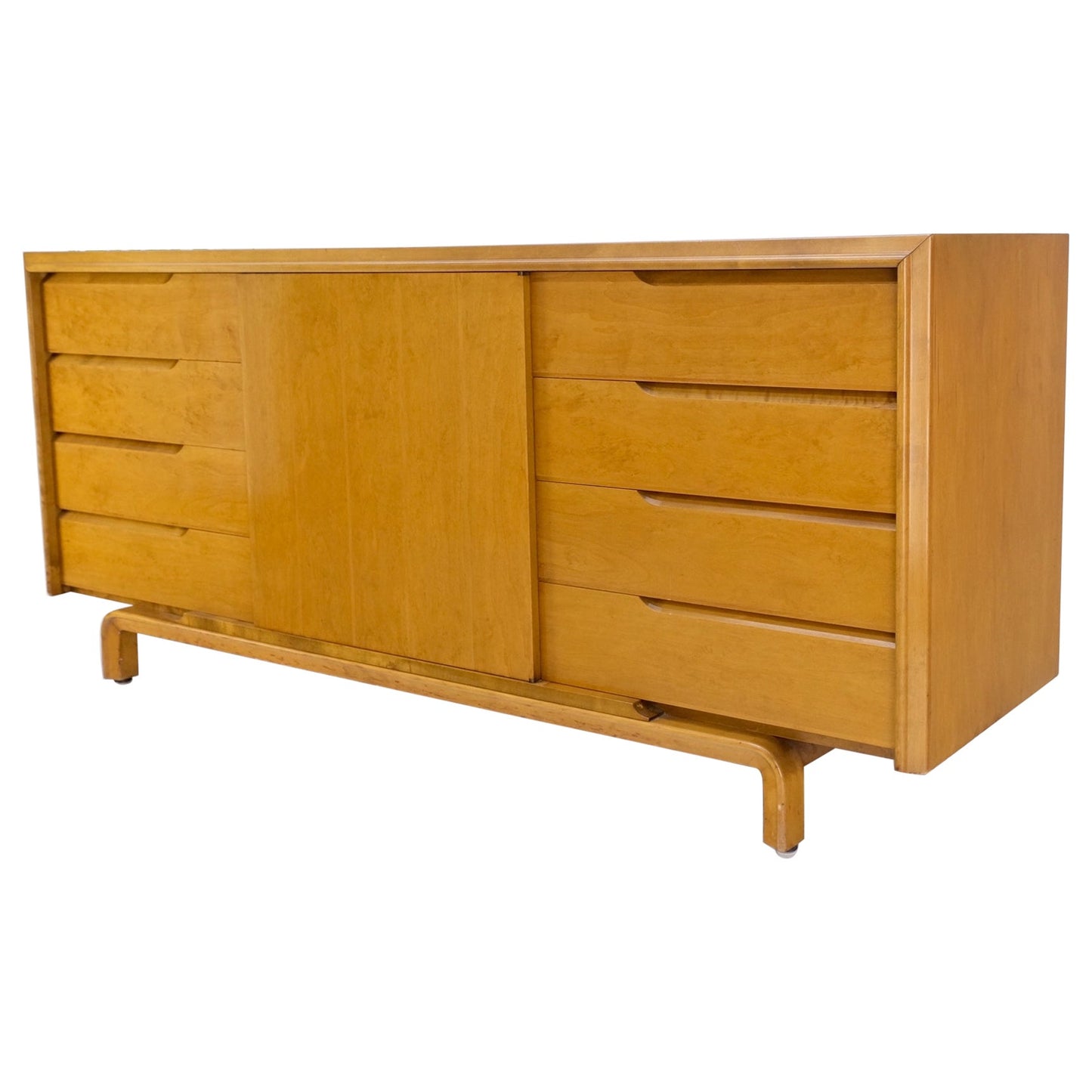 Edmond Spence Swedish Danish Modern Long Birch 9 Drawers Credenza Dresser MINT