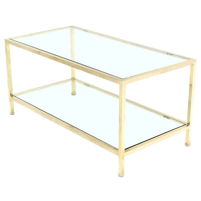 Solid Brass Square Tube Rectanglar Coffee Table