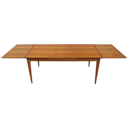 Large Heavy Tapered Legs Danish Modern Teak Table