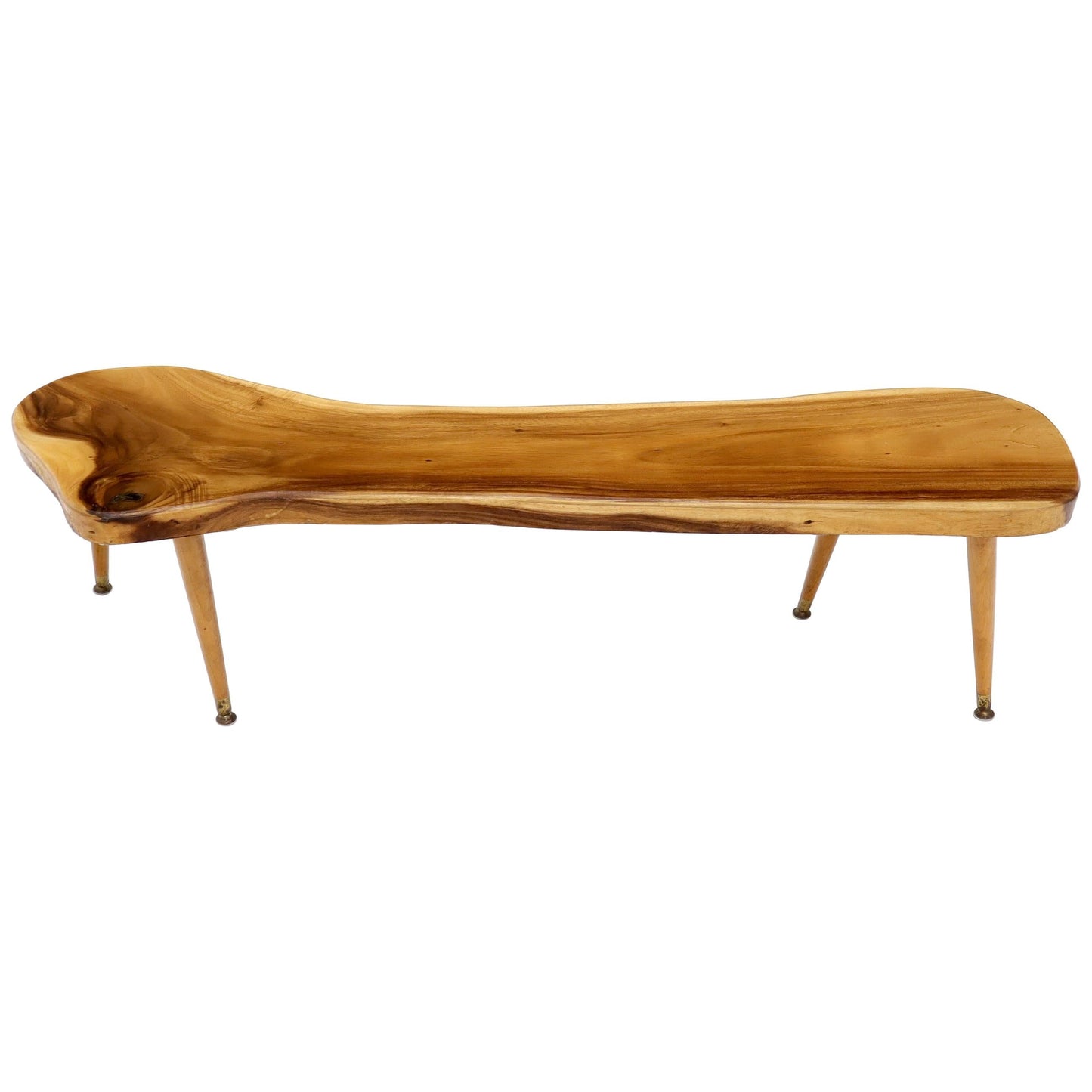 Live Edge Elongated Organic Shape Coffee Table Bench