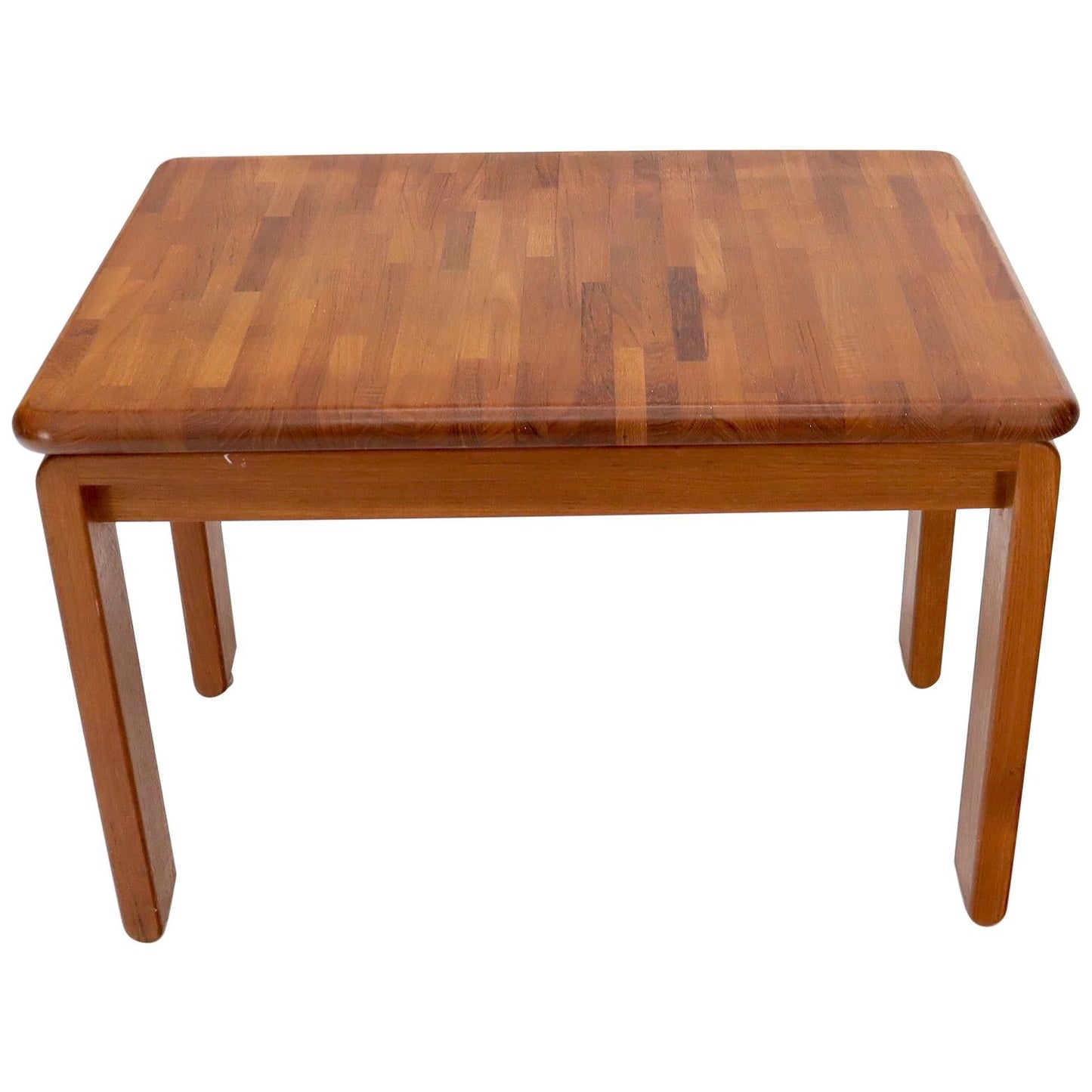 Midcentury Danish Modern Solid Teak Side End Table Stand