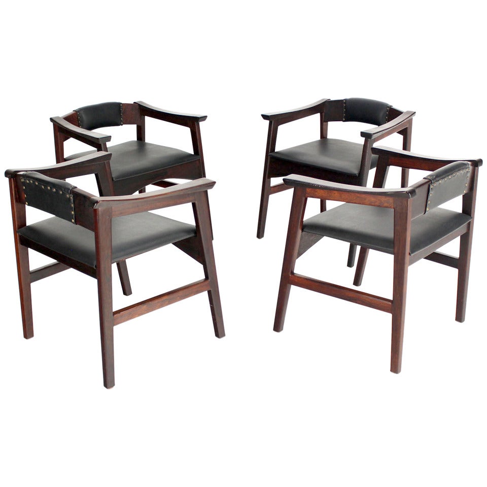 Set of Four Danish Mid-Century Modern Rosewood Dining Chairs