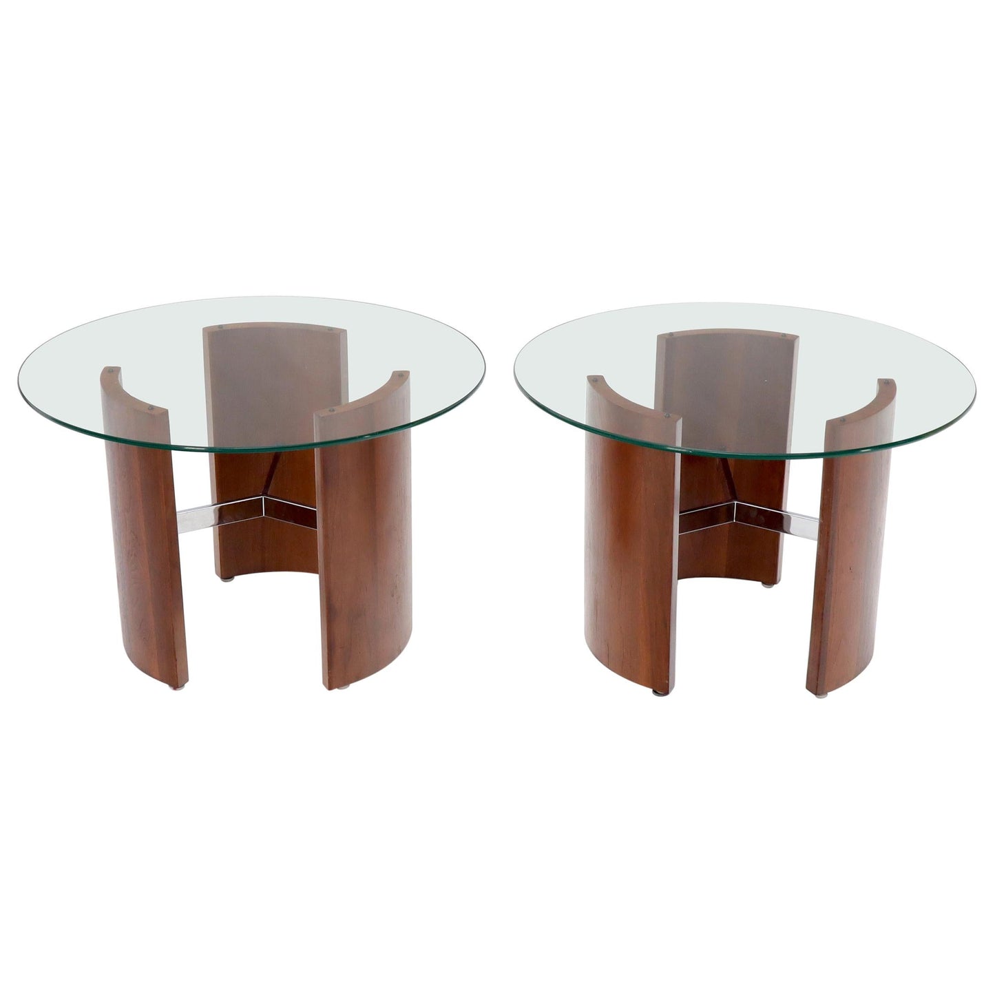 Pair of Vladimir Kagan Radius Round End Side Tables