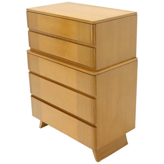 Five Drawers Blond to Gold Mahogany High Chest Dresser