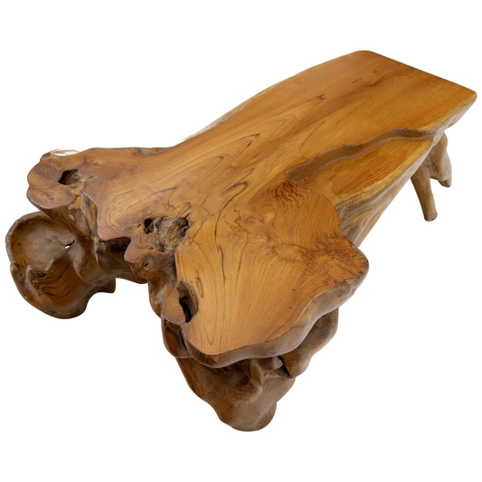 Large Oversize Solid Teak Live Edge Coffee Table