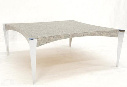 Square Concave Sides Tapered Triangle Aluminum Legs Coffee Table Scratch Coat