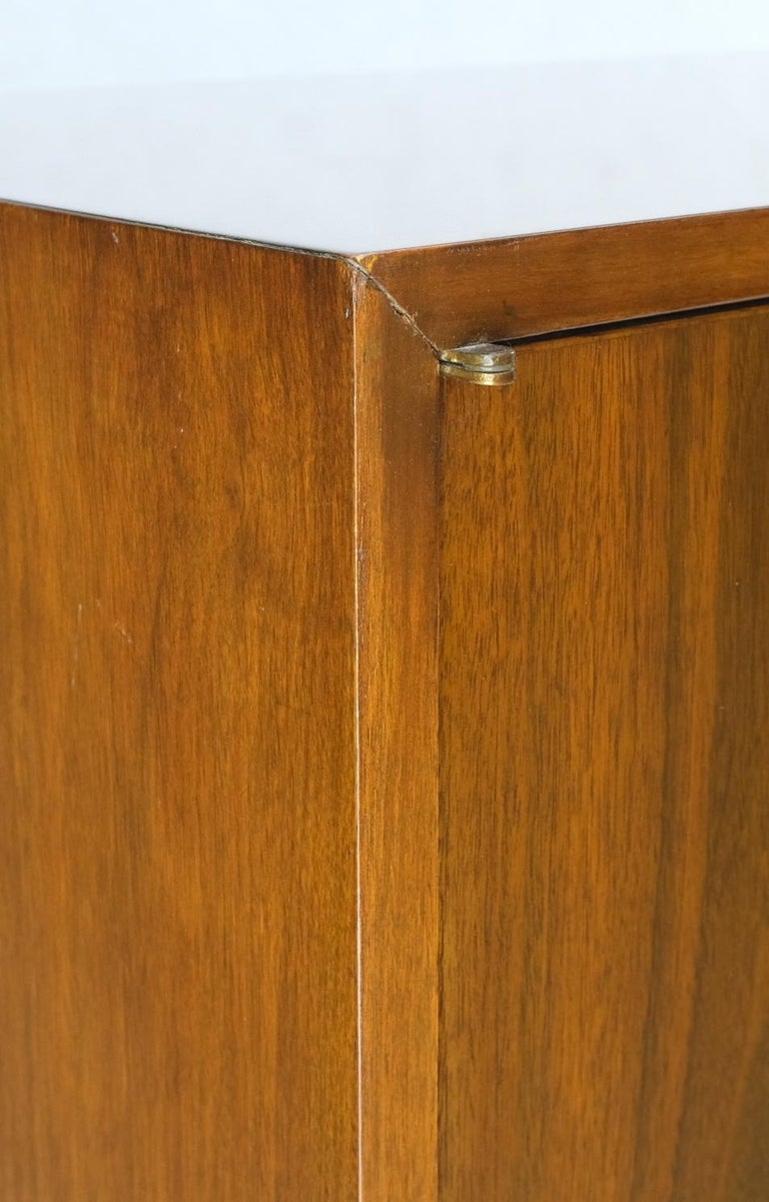 Ebonized Base Walnut Three Doors Mid-Century Modern Credenza Console Cabinet