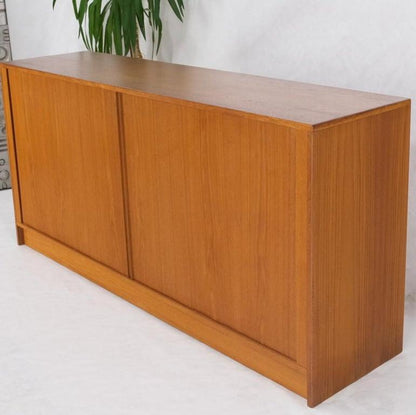 Tambour Doors 12 Deep Drawers 3 Shelves Danish Teak Mid-Century Modern Credenza