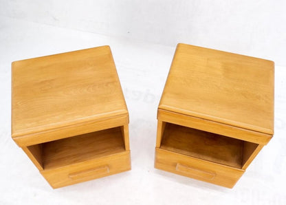 Russel Wright Conant Ball Pair Mid Century Modern Blond Birch Night Stands MINT!