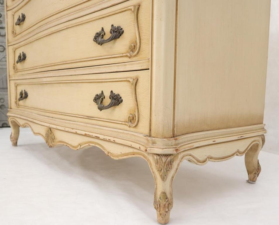 Shabby Chic Gold Decorated Off White Painted French Provincial Dresser