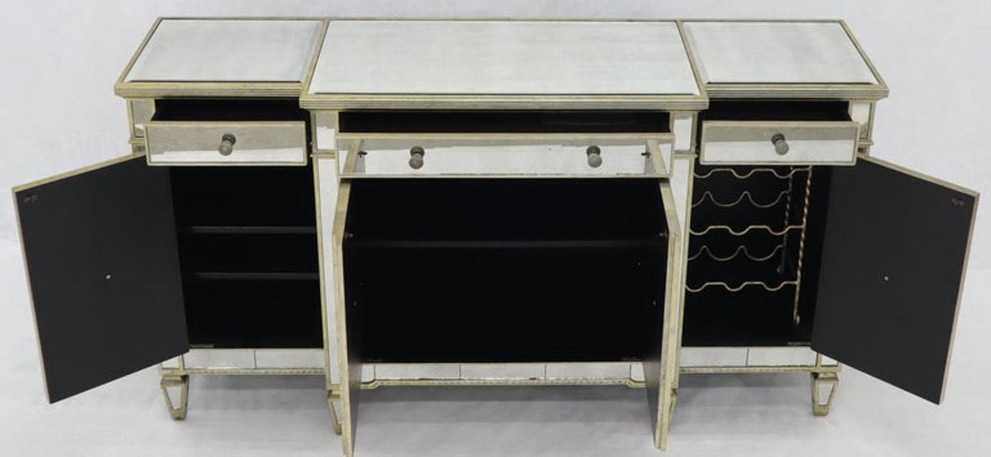 Mirrored Glass Sideboard Cabinet Credenza Console