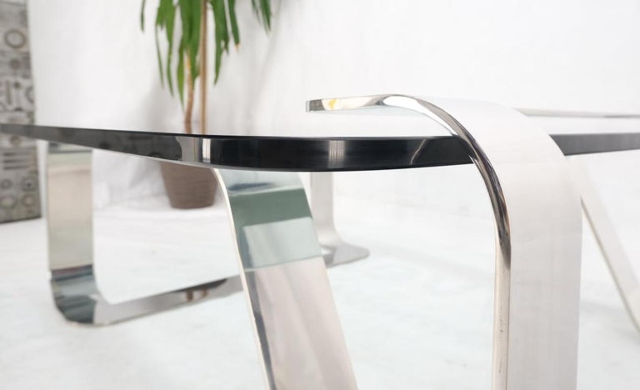 Bent Polished Stainless Glass Top Gary Gutterman "Odyssey" Coffee Table