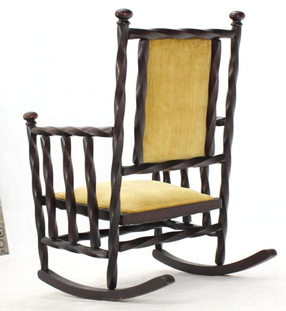 Arts & Crafts Rocking Chair of "Twisted" Wood Frame