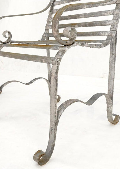 Heavy Antique Wrought Iron Outdoor Chairs His & Hers