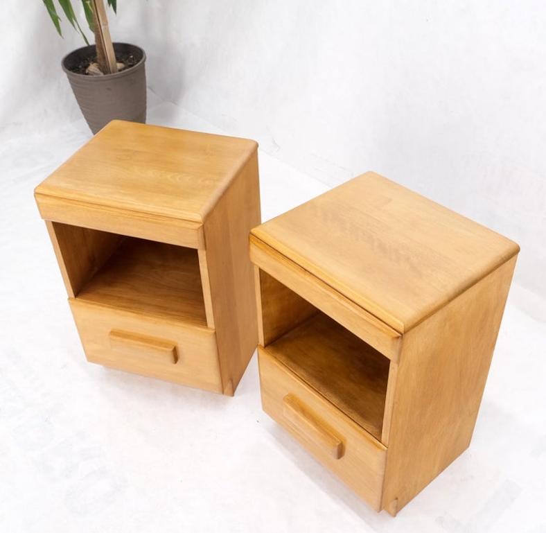 Russel Wright Conant Ball Pair Mid Century Modern Blond Birch Night Stands MINT!