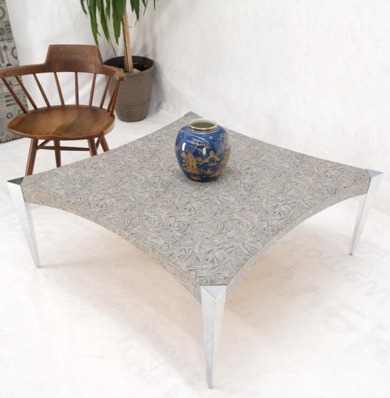 Square Concave Sides Tapered Triangle Aluminum Legs Coffee Table Scratch Coat