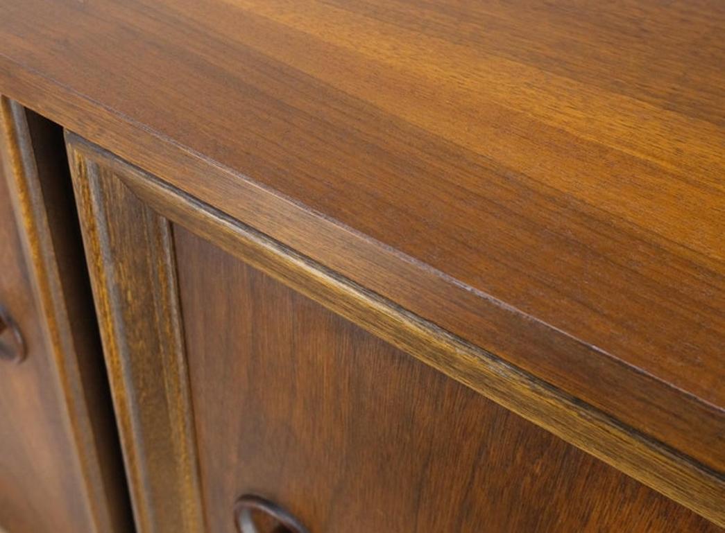 Light Medium Walnut Gentleman's High Chest Dresser Cabinet Mid-Century Modern