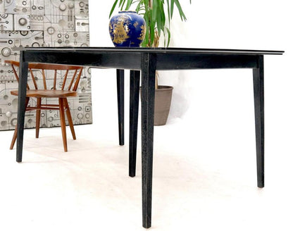 Rare Ebonized Cerused Walnut Mid-Century Modern Dining Table w/ Two Extensions