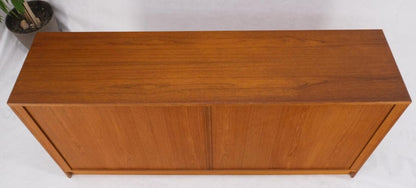 Tambour Doors 12 Deep Drawers 3 Shelves Danish Teak Mid-Century Modern Credenza