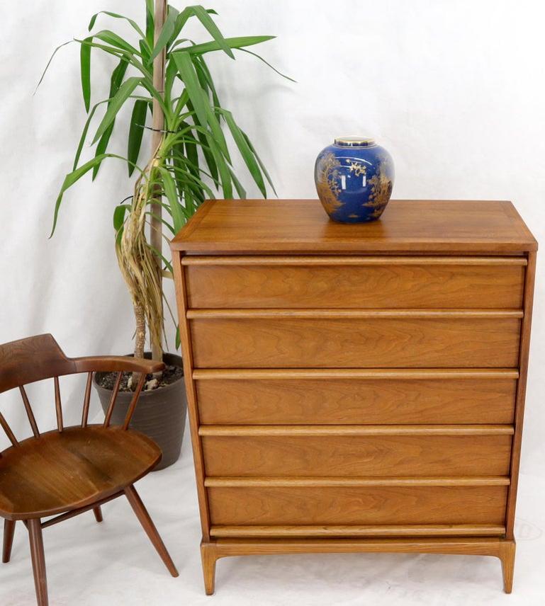 Super Clean Light American Walnut High Chest of Drawers