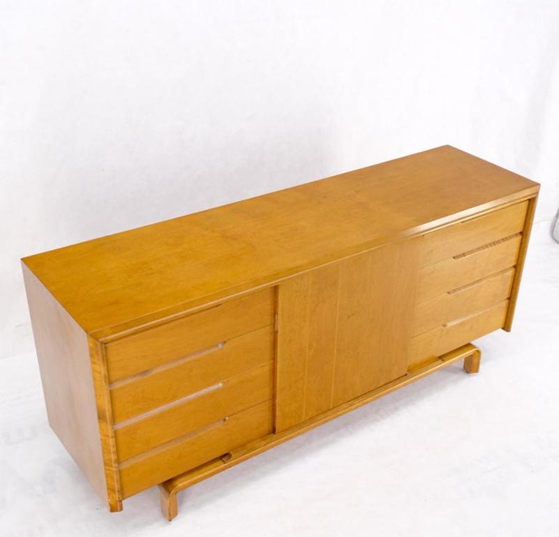 Edmond Spence Swedish Danish Modern Long Birch 9 Drawers Credenza Dresser MINT