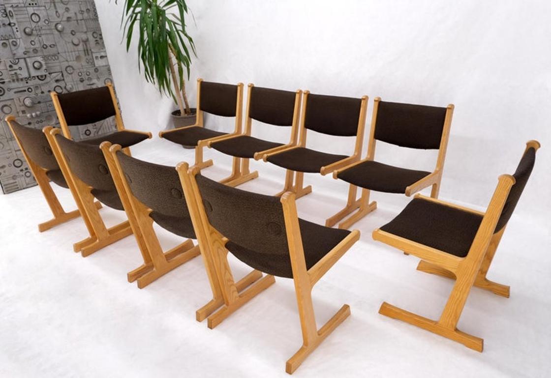 Set of 10 Danish Mid Century Modern Cado Dining Chairs Wool Upholstery Denmark