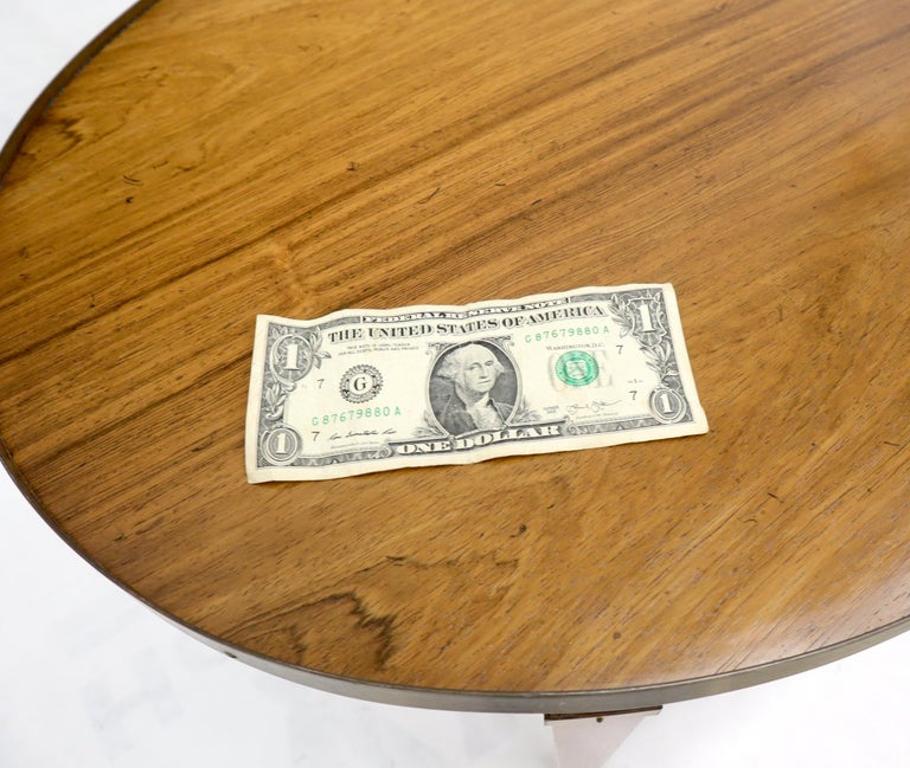 Oval Brass Gallery One-Drawer End Side Table in Bleached Rosewood by Baker