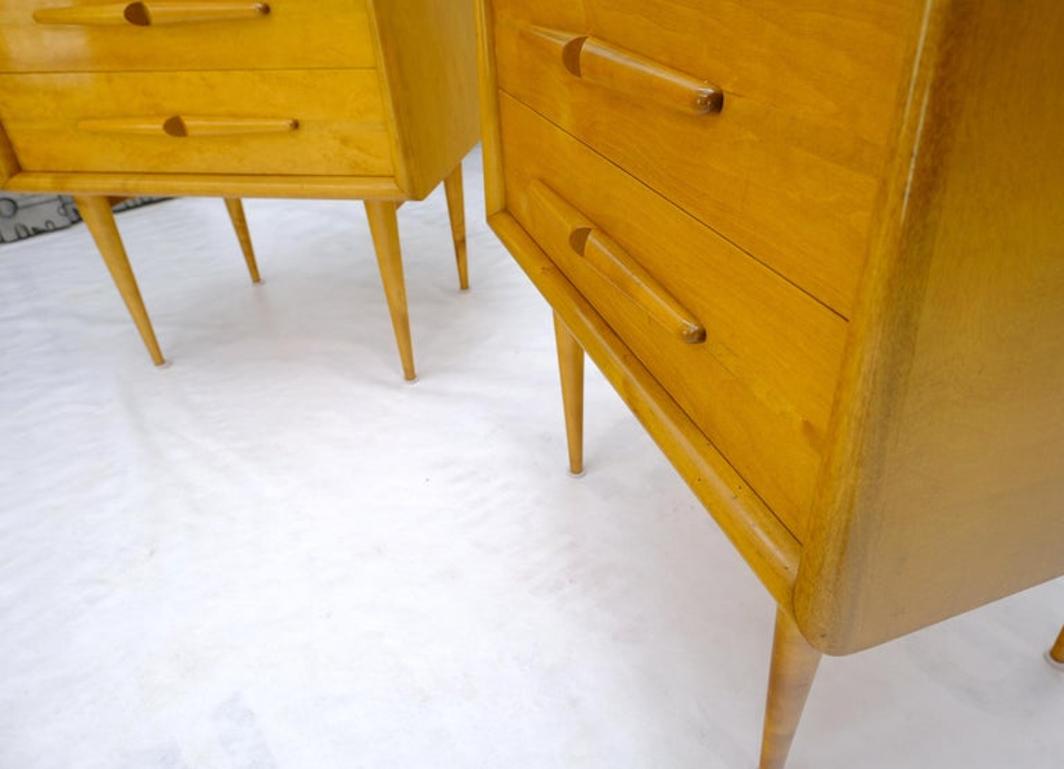 Pair of Honey Amber Lacquer Edmond Spence Two Drawer Nightstands End Tables